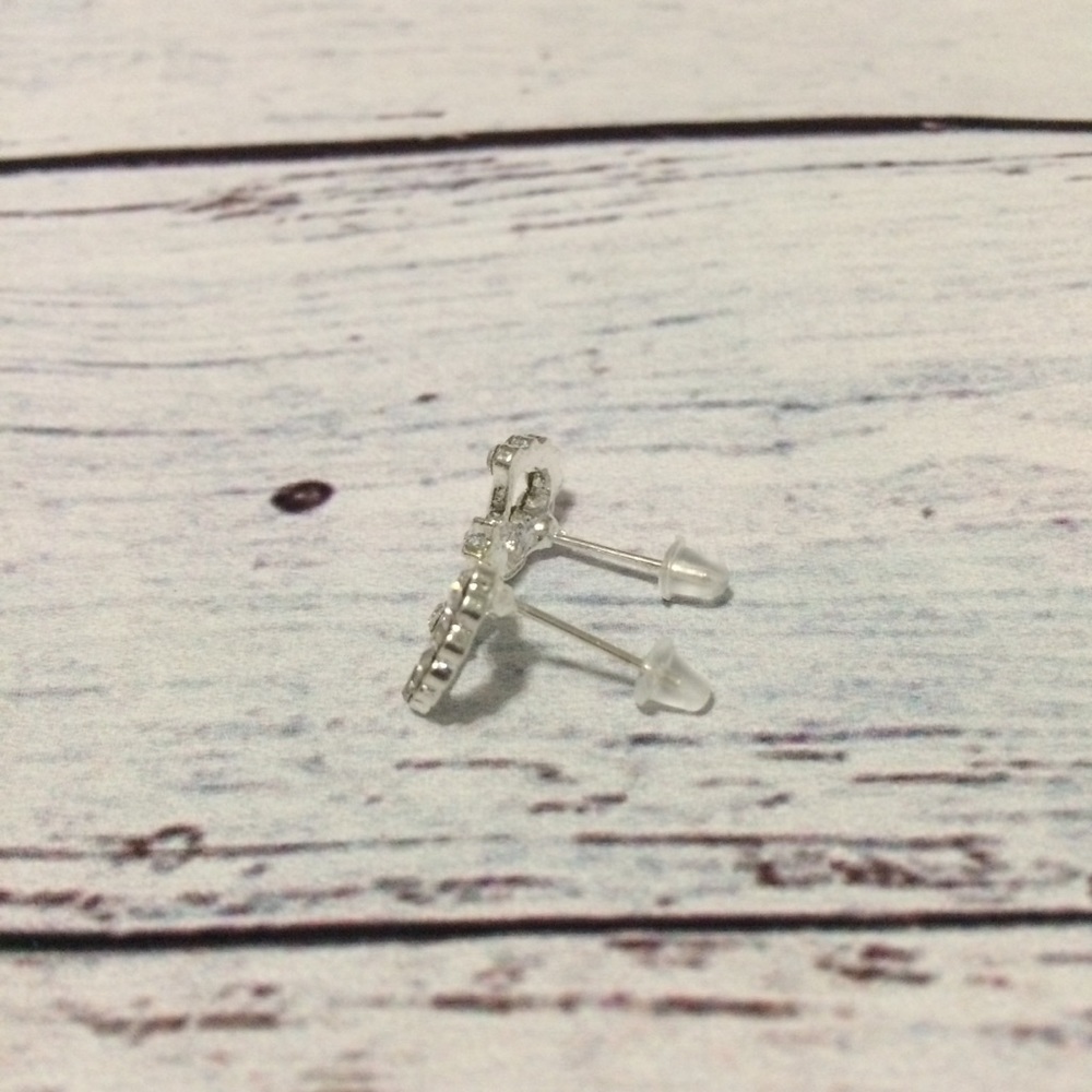 2/8$ 🎀 925 silver coated alloy earrings studs #7 - Picture 5 of 5